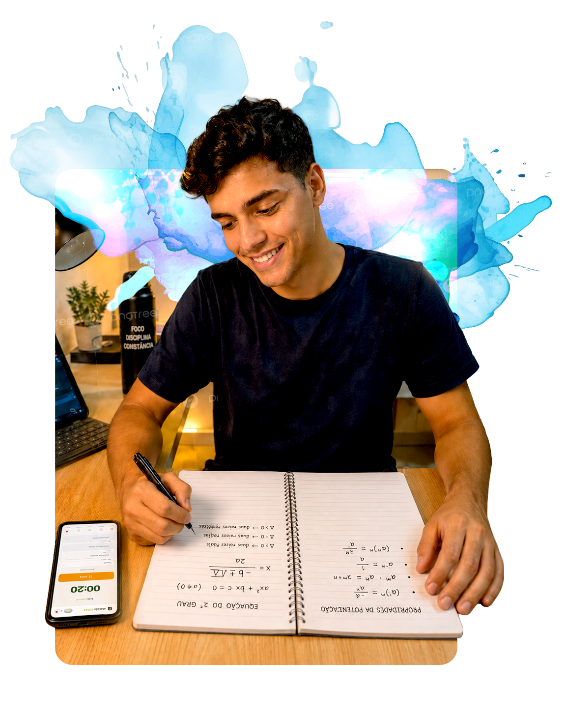Aluno organizando ciclo de estudos