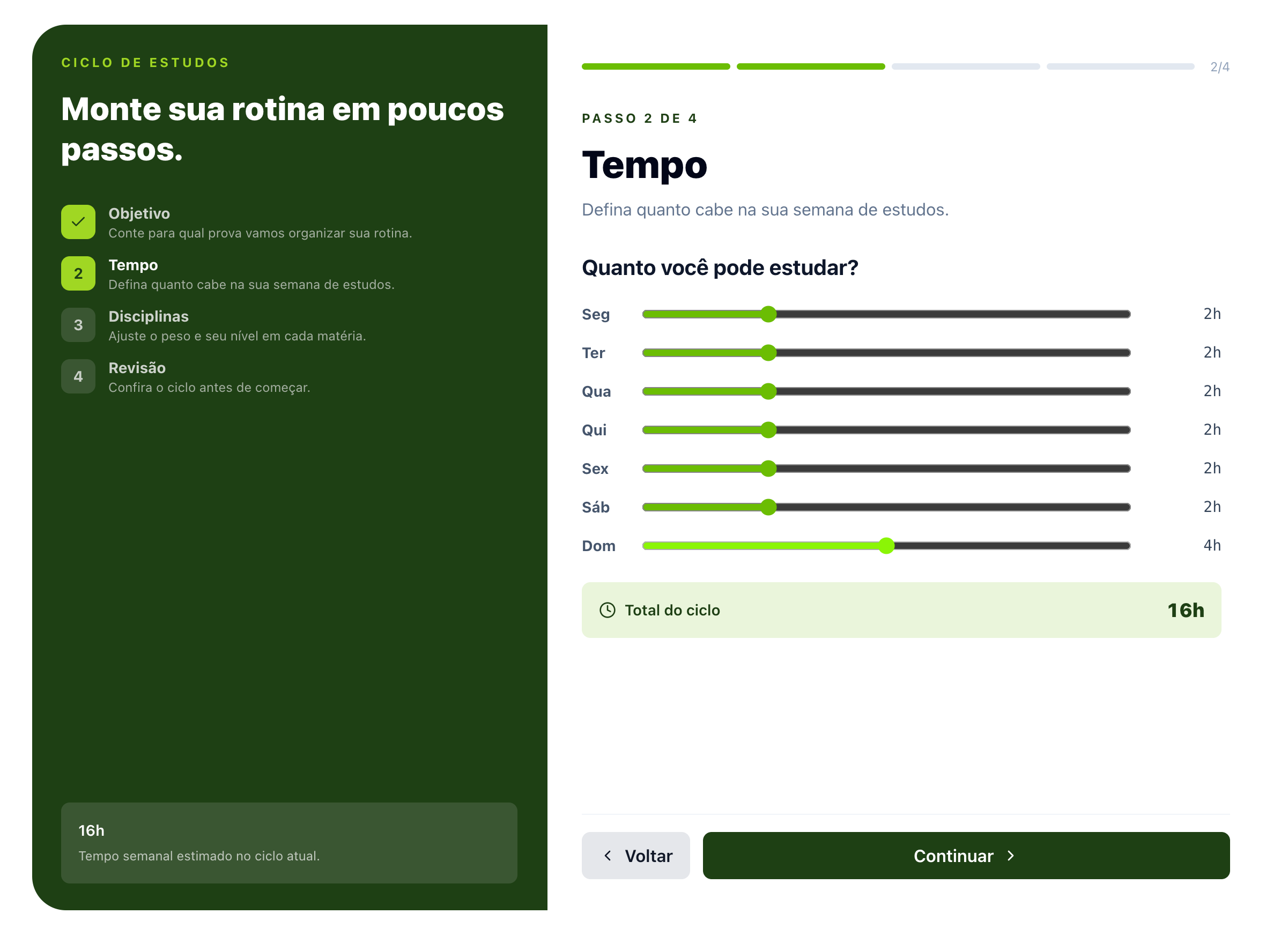 Passo 2 para criar seu plano de estudos em ciclo