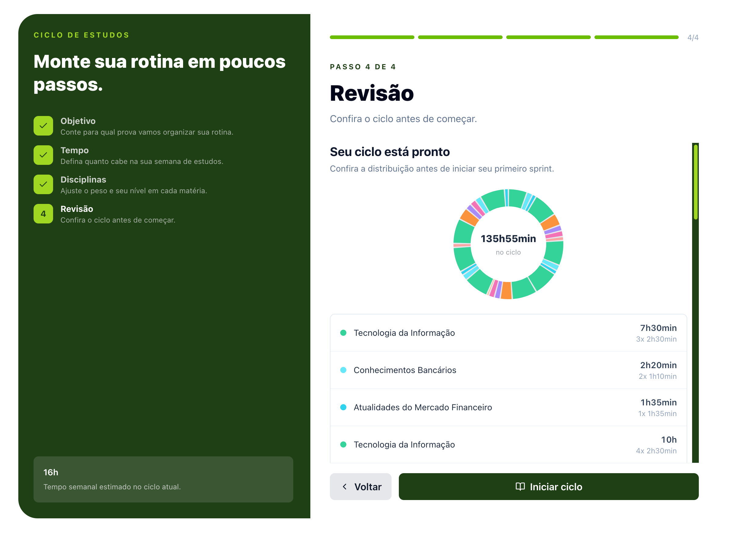 Passo 4 para criar seu plano de estudos em ciclo